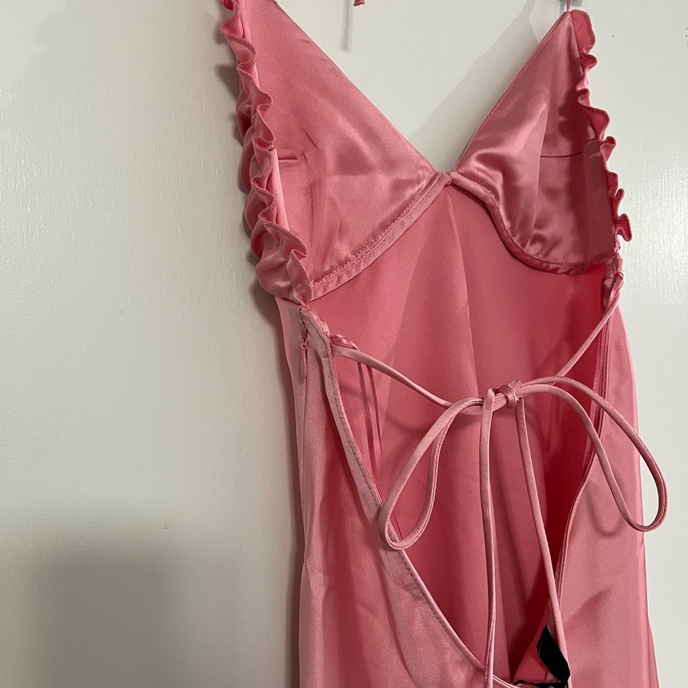 Zara Pink Satin Chemise - Picture 7 of 12